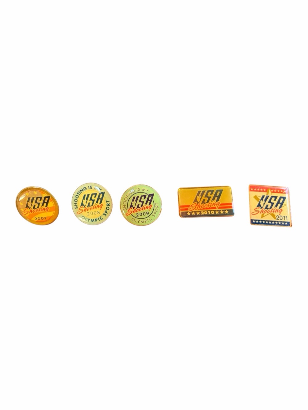Lot of (5) USA Shooting Pin Enameled Team USA 2007 2008 2009 2010 2011 Olympics